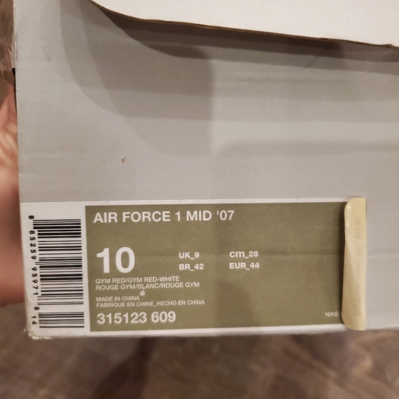 Nike Air Force 1 Mid 07 Gym Red Sz 10 - Picture 9 of 9